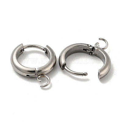 Фурнитура для сережек-колец Huggie Hoop из нержавеющей стали 201 STAS-P283-01X-P-1