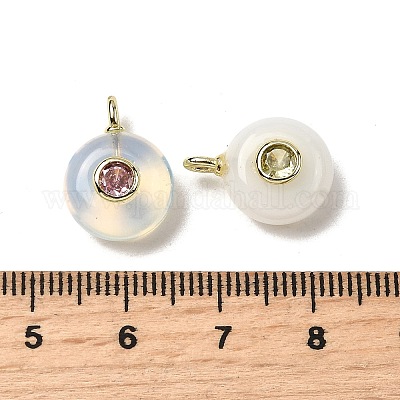 Плоские круглые подвески из синтетического опалита G-H318-01G-A-07-1