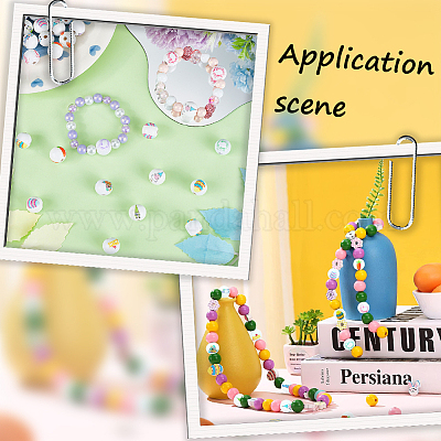 48 шт. 12 стиля деревянных бусин с пасхальным принтом WOOD-SC0001-61-1