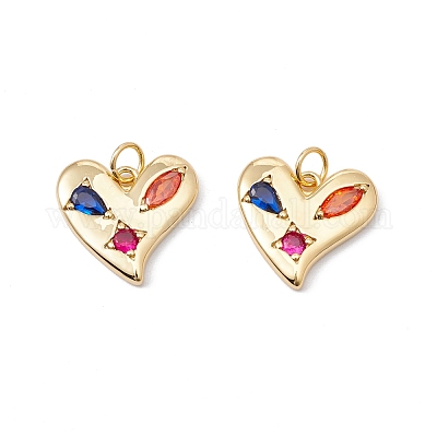 Реечное покрытие латунь микро паве разноцветные подвески из кубического циркония ZIRC-C040-37G-1