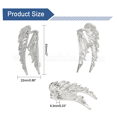 2 шт. булавка на лацкан в виде крыла со стразами JEWB-CA0001-30P-1