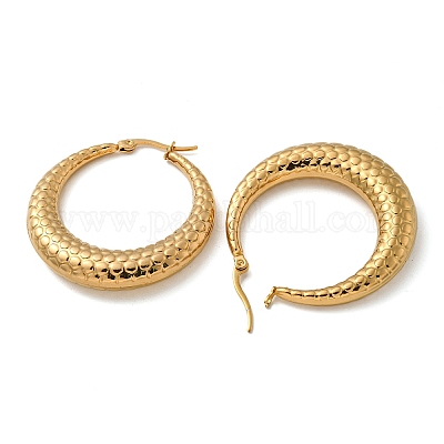 Массивные серьги-кольца из нержавеющей стали 304 с вакуумным покрытием pvd для женщин EJEW-U002-05G-1