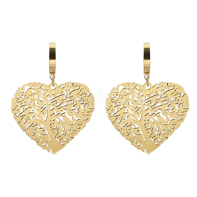 Серьги-кольца в форме сердца из нержавеющей стали 304 для женщин EJEW-S239-01G-1