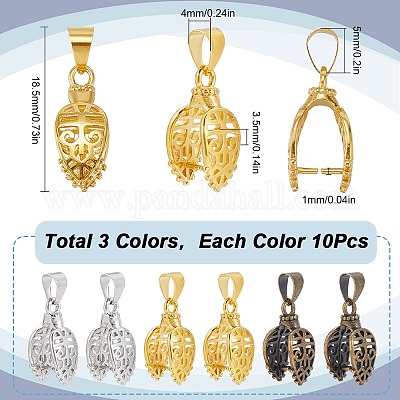 30 шт. 3-х цветные латунные скобы для ледоруба KK-SP0002-04-1