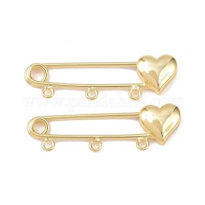 Латунная фурнитура для броши в форме сердца KK-Z132-01G-01-1