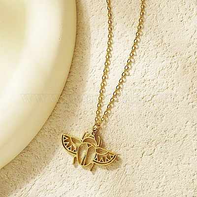 Ожерелья с подвеской в виде полой головы жука из нержавеющей стали 304 DN8143-1-1