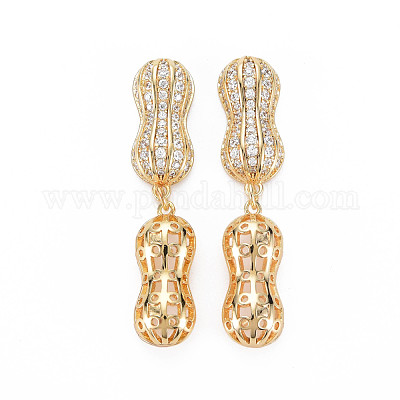 Латунная микропаве из прозрачного кубического циркония KK-S364-007-1