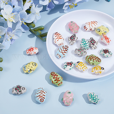 22 шт. 11 стиля фарфоровых керамических бусин ручной работы PORC-ME0001-02-1