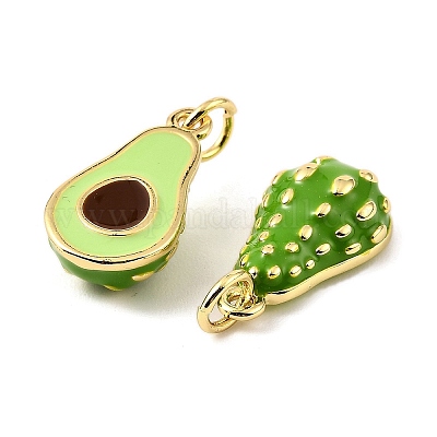 Латунные эмалевые подвески с фруктами X-KK-M324-04C-G-1