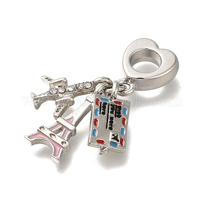 Подвеска из сплава с кристаллами и стразами в европейском стиле PALLOY-P307-21P-1