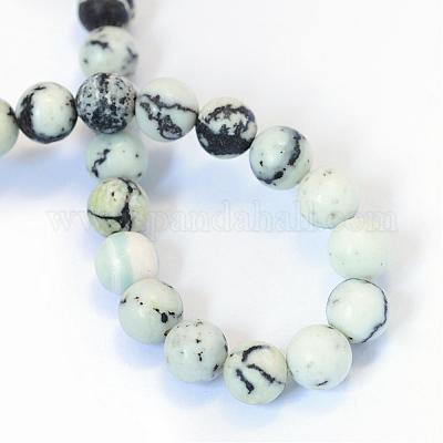 Бусы из натуральной желтой бирюзы (яшмы) круглого сечения G-E334-6mm-02-1