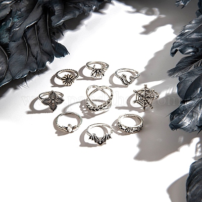 9 шт. 9 стиля из сплава анимал в виде паука PW-WG5EE65-01-1