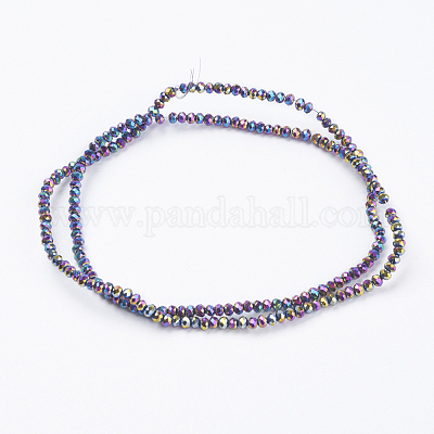 Chapelets de perles en verre électroplaqué&nbsp;GLAA-F076-FP04-1