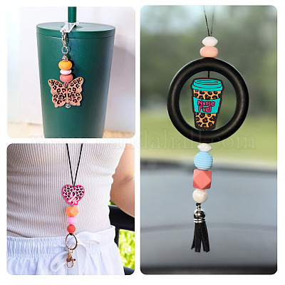 16 шт. 8 стильных силиконовых бусин с леопардовым принтом SIL-TA0002-69-1