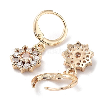 Серьги с подвесками из латуни с покрытием из настоящего 18-каратного золота EJEW-L269-040G-01-1