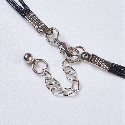 Многоуровневое колье из вощеного шнура NJEW-P185-A05-1