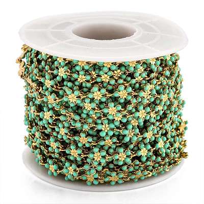 Звено цепи с эмалью из золотой латуни CHC-H103-08C-G-1