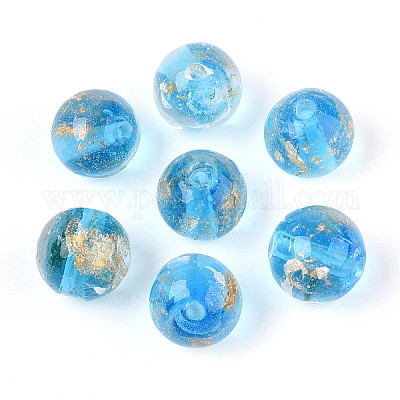 Ручной работы золотые и серебряные шарики фольги стекла FOIL-N030-03A-01D-1