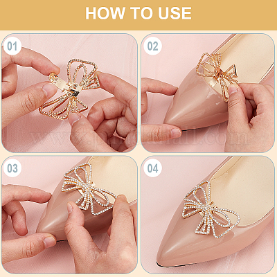 6 шт. 3 стиля бант из сплава со стразами для украшения обуви FIND-CP0002-22B-1