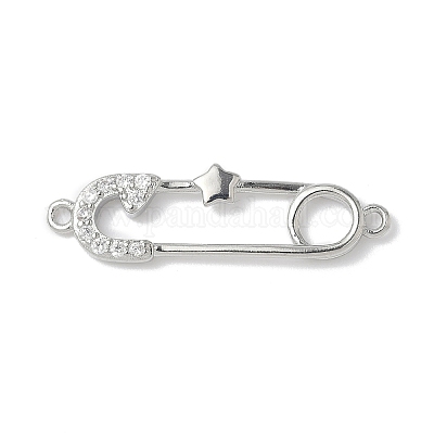 Шармы-соединители из латуни с микропаве из кубического циркония KK-Q091-03P-1