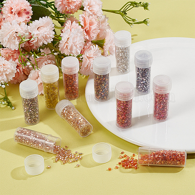 100 г двухцветного стеклянного бисера с круглым отверстием и двумя насечками SEED-SC0001-25B-1