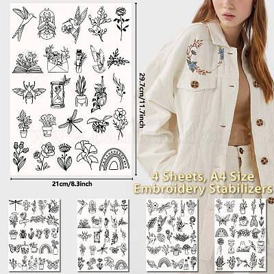 Эскиз рисунка на флизелиновой основе для вышивания DIY-WH0538-008-1