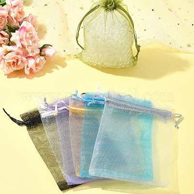 50 шт. мешочки из органзы для хранения ювелирных изделий OP-FS0001-05F-1