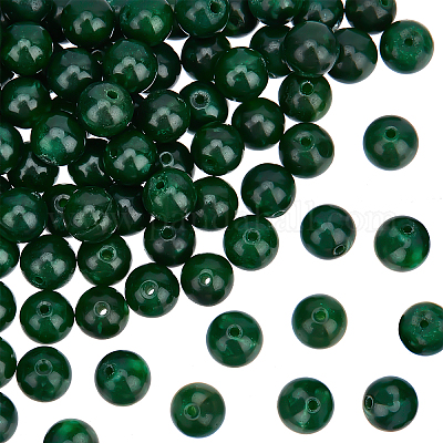 Green Prehnites Round Loose Spacer Beads For Jewelry Natural