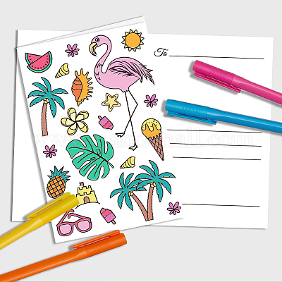 1 набор поздравительных открыток с раскраской AJEW-GA0007-07-1