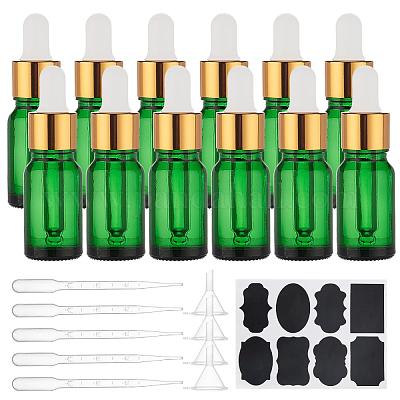 Shop Benecreat 15pcs 10ml Refillable Green Glass Bottles Empty Eye Glass Dropper Bottles With 10pcs Droppers 4pcs Funnels 2pcs Sheets For Traveling Essential Oils For Jewelry Making Selected Pandahall Com