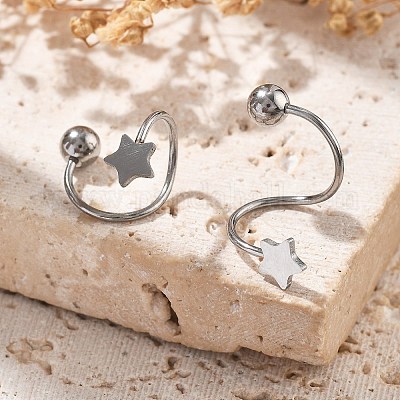 Серьги-спирали для хряща из нержавеющей стали 304 AJEW-A062-04P-02-1