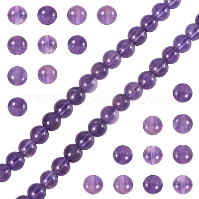 1 нить круглых бусин из натурального аметиста G-TA0002-47-1