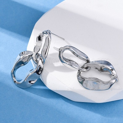 Серьги-гвоздики из латуни с подвесками EJEW-R025-13P-1