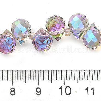 Стеклянные бусины с гальваническим покрытием  EGLA-D030-17K-1