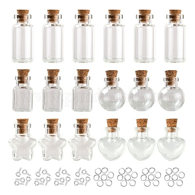 Round Plastic Jars with Transparent Screw Top Lid, 2Pcs - Clear