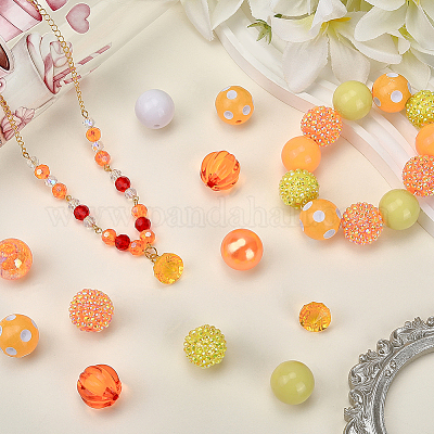 60 шт. 10 вида бусин из смоляных стразов RESI-PA0001-03-1