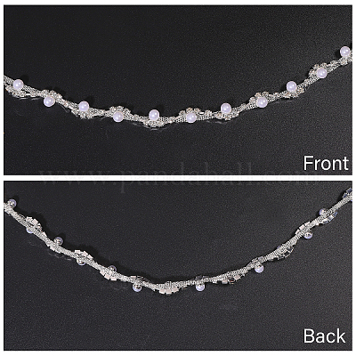 1 ярд латунной цепочки со стразами и искусственным жемчугом OCOR-GL0001-08B-1