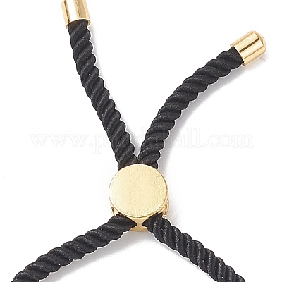 Наполовину готовые браслеты-слайдеры из скрученной миланской веревки FIND-G032-01G-06-1