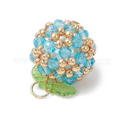 Подвески из акрила и стеклянных бусин PALLOY-MZ00880-03-1