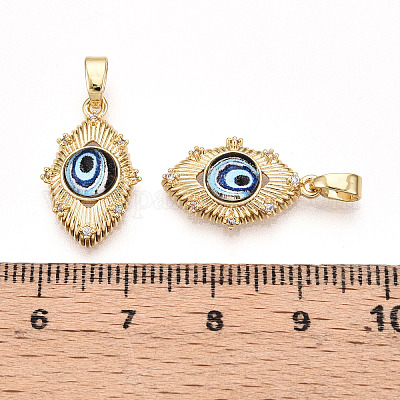 Латунь стекло кулоны KK-T070-67A-1