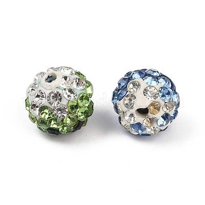 60 шт. 6-х цветные бусины из полимерной глины ручной работы со стразами PORC-PH0001-38-1