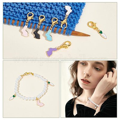 Подвесные маркеры петель с замком из сплава эмали HJEW-AB00125-1