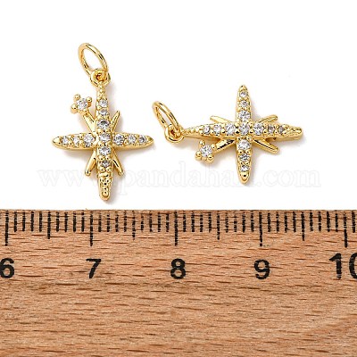 Латунные микропаве прозрачные подвески с фианитом KK-A270-14G-1
