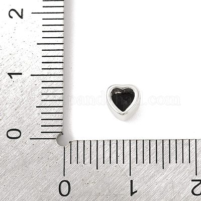 925 бусина в форме сердца из стерлингового серебра с кубическим цирконием STER-F060-03S-04-1
