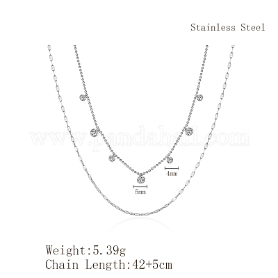 Легкие роскошные ожерелья из нержавеющей стали с прозрачными кубическими цирконами HJ1929-1-1