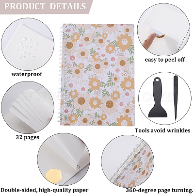 Блокнот для сбора наклеек формата А5 с отрывными листами на спирали AJEW-CP0007-84G-1