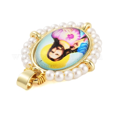 Подвески из латуни с эмалью в стойку KK-C056-07G-1