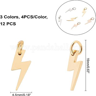 12 шт. 3 стиля круглых рифленых бусин из нержавеющей стали 304 STAS-UN0024-15-1