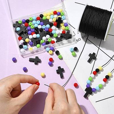 Наборы для изготовления ожерелий с подвесками-крестами своими руками DIY-FS0009-08-1