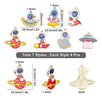 28шт 7 стиля подвески из сплава с эмалью ENAM-SC0002-02-1